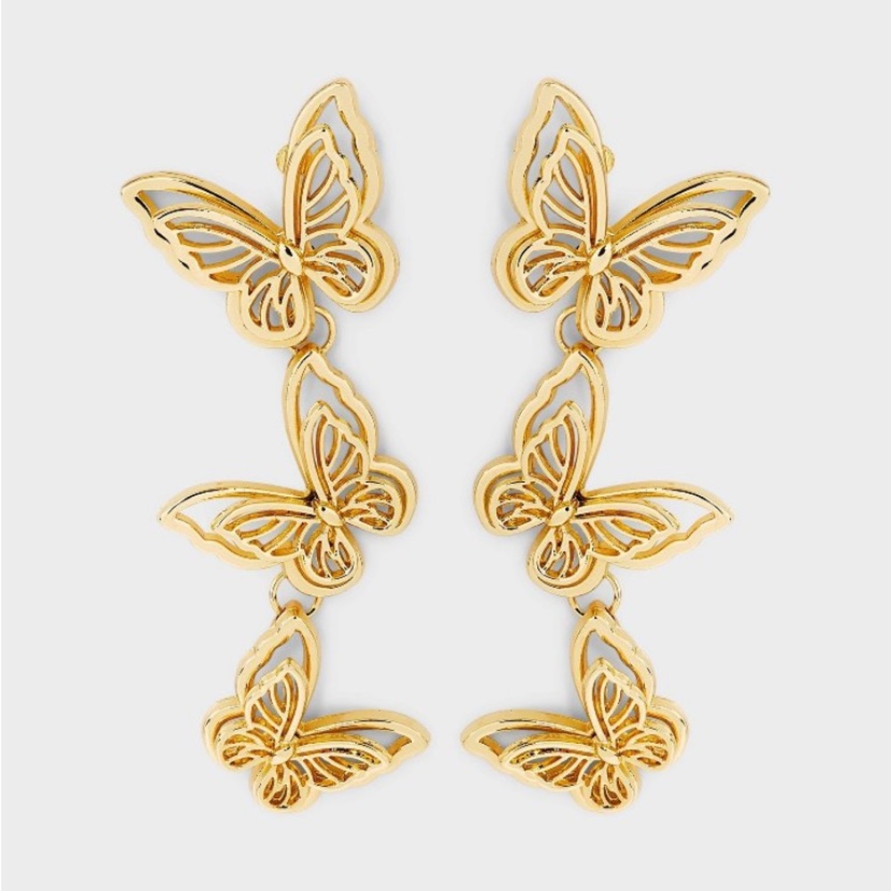 SUGARFIX by BaubleBar Butterfly Three
Drop Earrings - Pink or Gold NWT